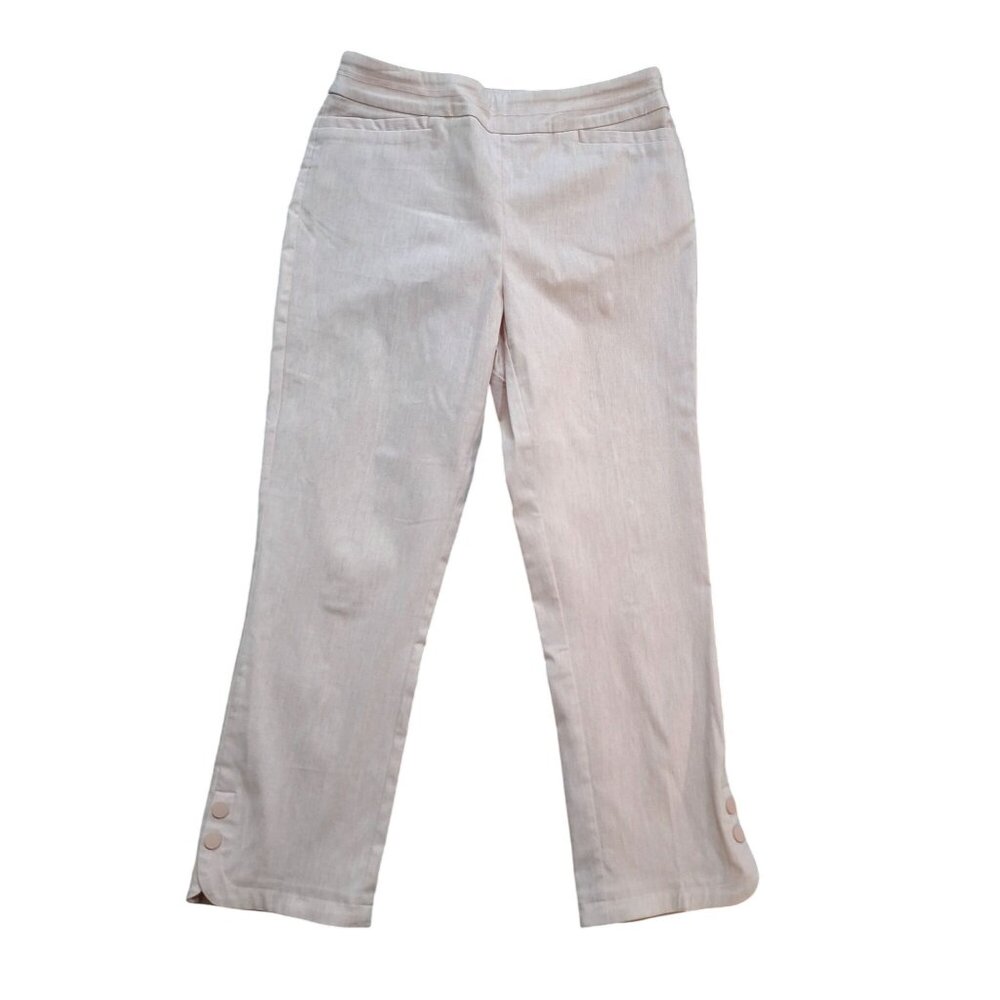 Tribal Womens Blush Pink Buttoned Hem Pants Size 8 Rayon/Nylon/Spandex Blend